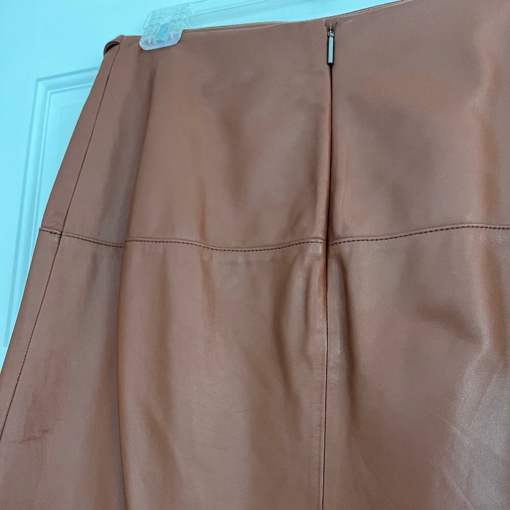 Jason Wu 100% Leather Tie Front Wrap Skirt - 2 - Picture 12 of 13